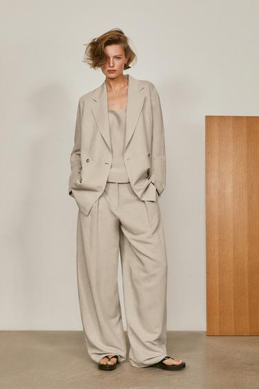 Zara Oversize double-breasted blazer - LIMITED EDITION - Sand - Image 0