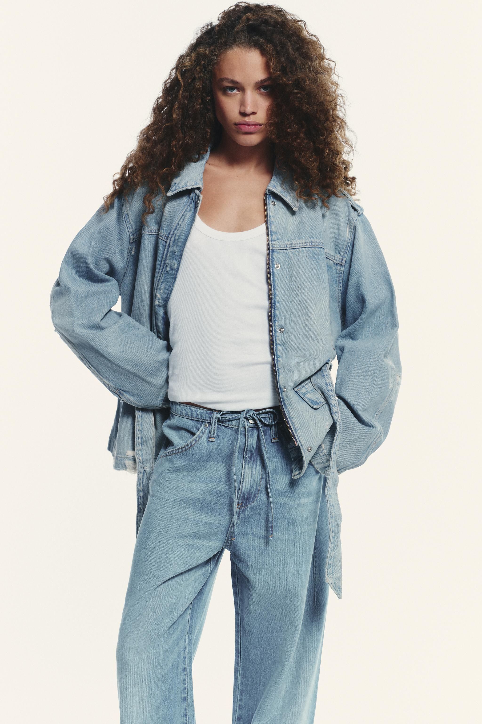 PANTALON FLUIDE DENIM TRF CORDON