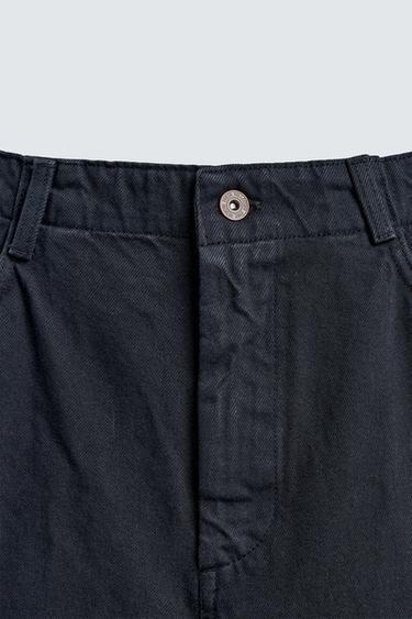 STRAIGHT-LEG CARGO TROUSERS - Dark navy by Zara - Image 9