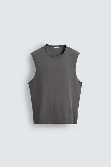 CAMISETA TANK RELAXED FIT - Cemento de Zara