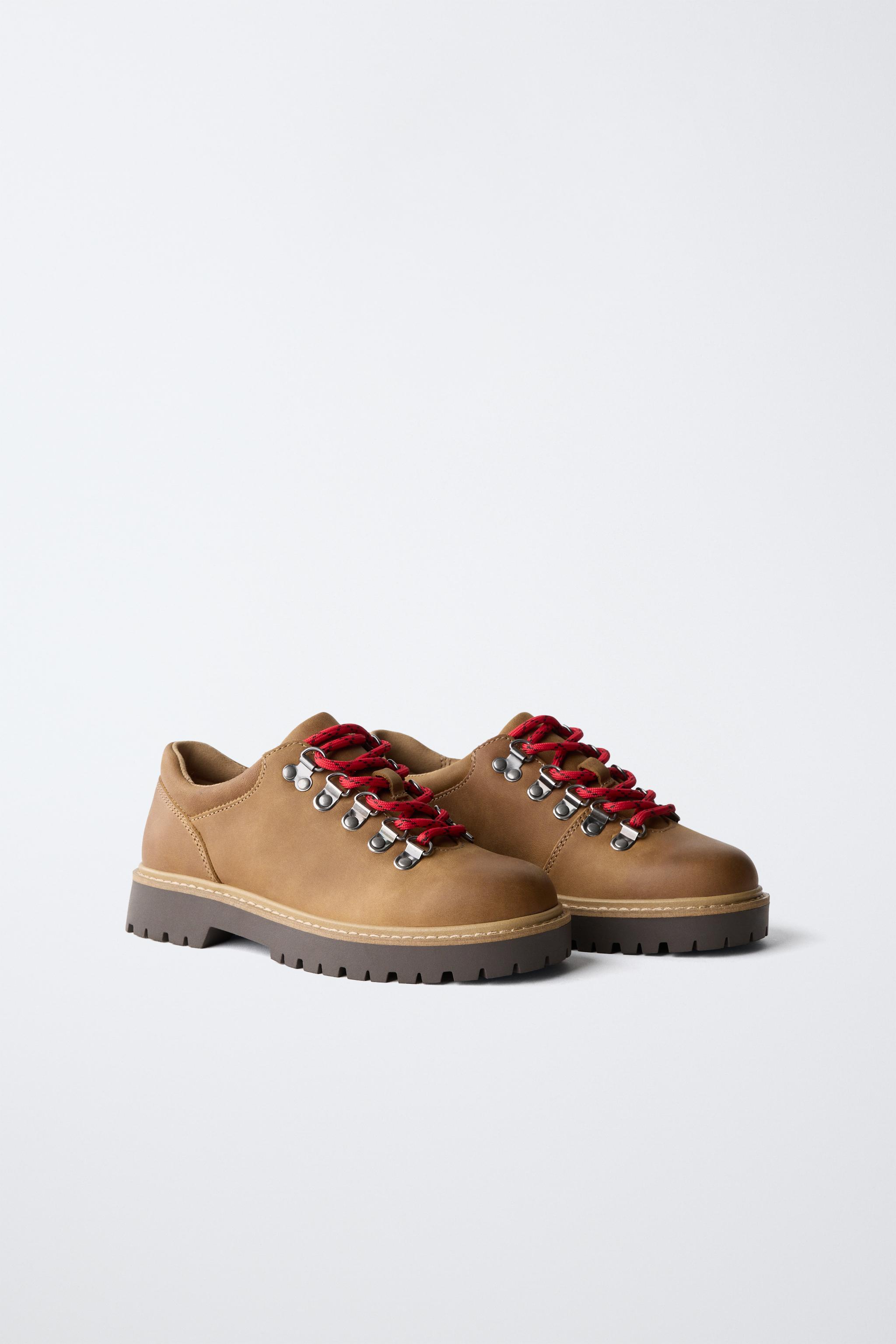 Обувь Zara LEATHER LACE-UP BLUCHER SHOES — фото 2