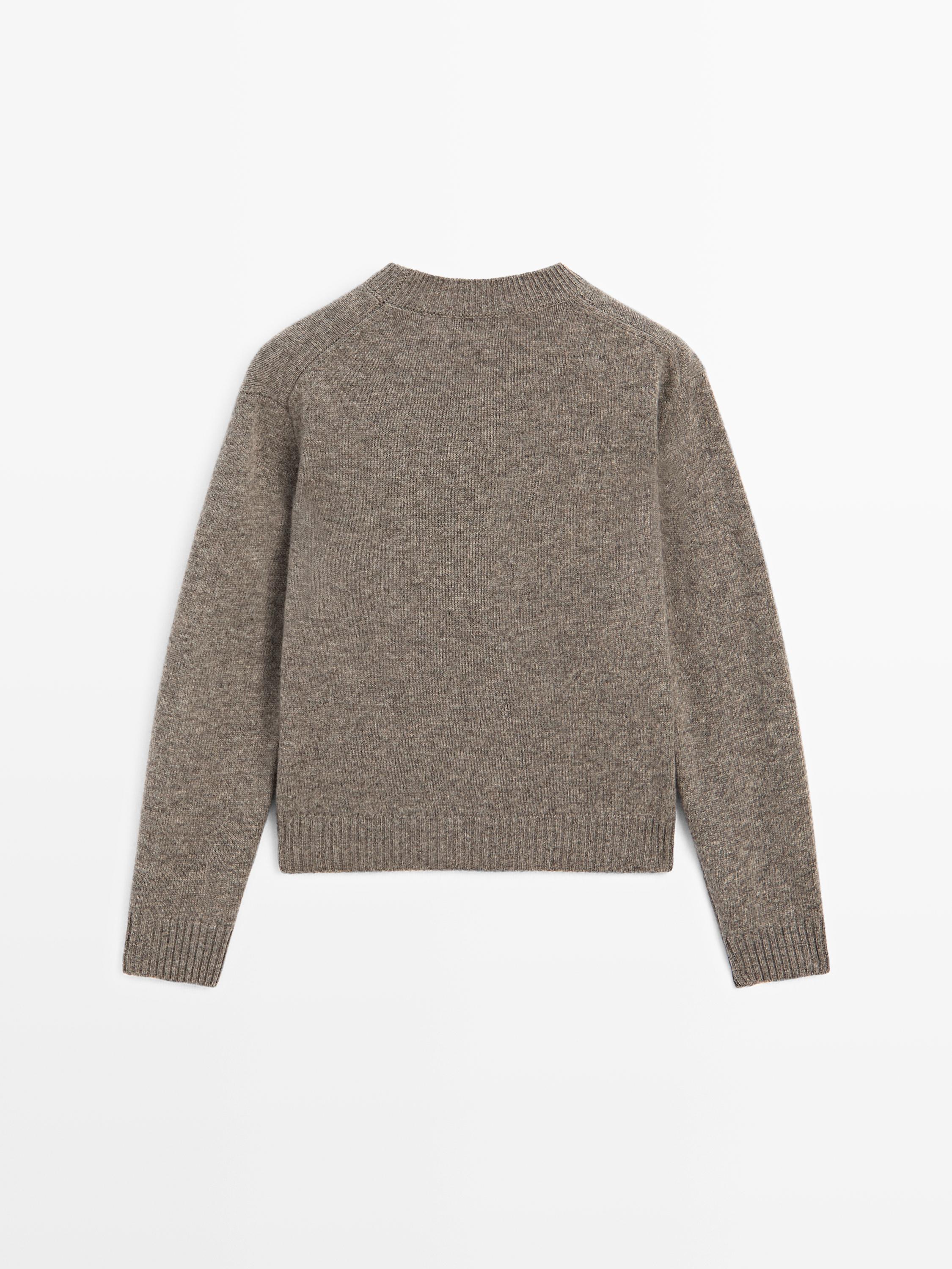 Pull col rond en laine mélangée