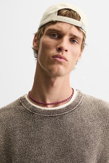 WASHED BOUCLÉ SWEATER - Dark brown by Zara - Image 5