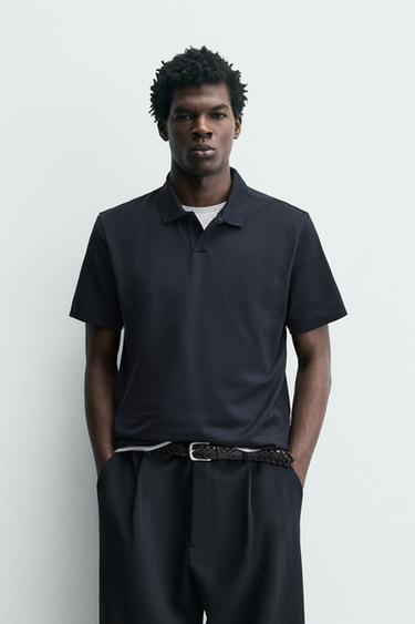 REGULAR FIT POLO SHIRT - Navy blue by Zara