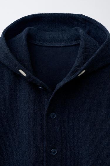 RUSTIC HOODED OVERSHIRT - Navy blue by Zara - Image 2