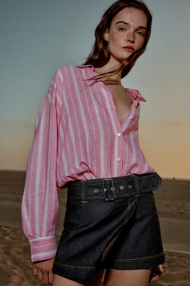 Z1975 WRAP SKORT WITH BELT - Blue by Zara - Image 3