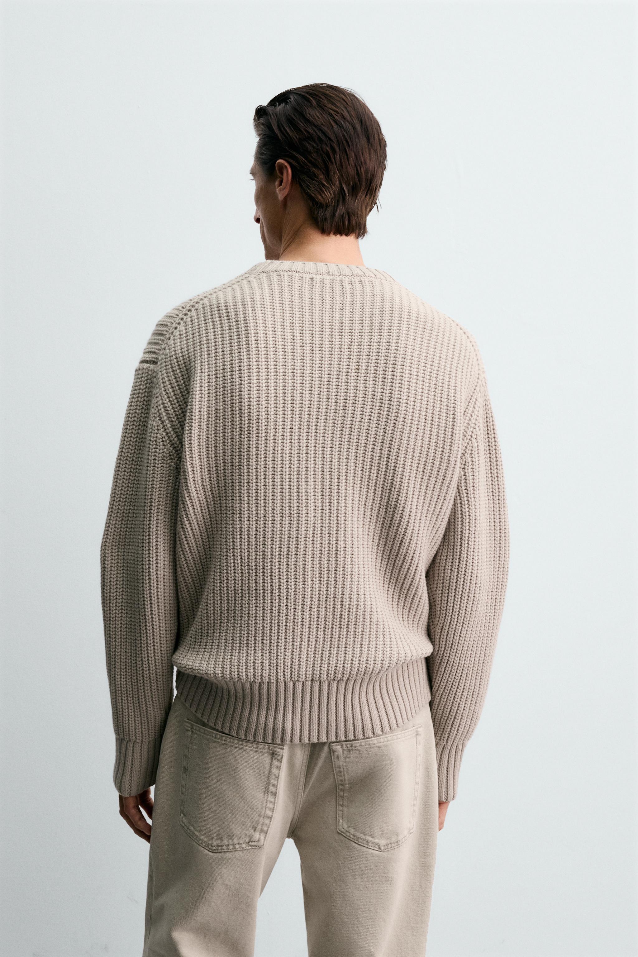 COTTON-WOOL TEXTURED SWEATER