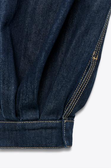 PANTALON DENIM BOUILLANT ZW COLLECTION - Bleu de Zara - Image 6