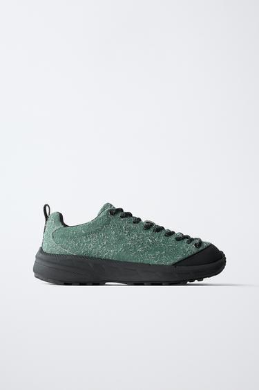 TÊNIS ESPORTIVO DE COURO - Azul da Zara