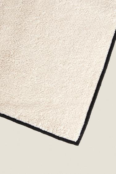 PACK OF COTTON OVERLOCK HAND TOWELS (PACK OF 3) - Sand / Black de Zara - Image 3