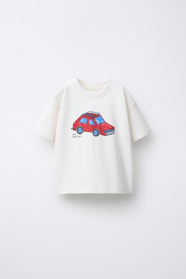 تيشرت بطبعة سيارات - خَام الخاص بـ Zara