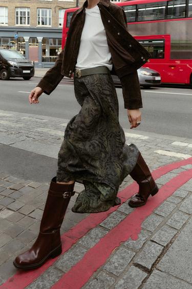 ANIMAL PRINT MIDI SKIRT WITH BELT - Multicoloured by Zara - Image 2
