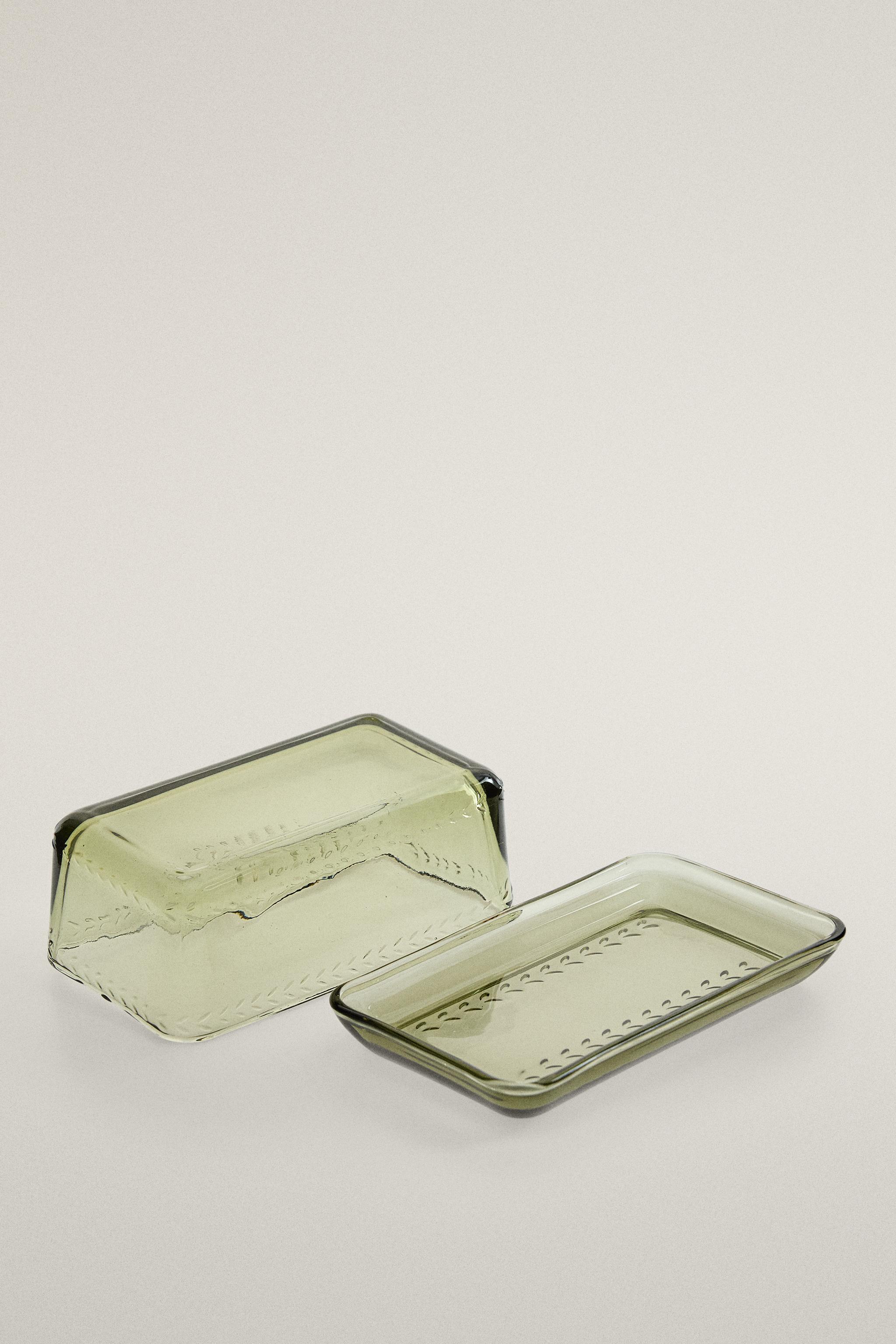 CHRISTMAS GLASS BUTTER DISH