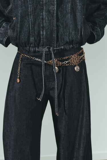 CEINTURE MÉTALLIQUE LOSANGES MÉDAILLES - Or / Argent de Zara - Image 1