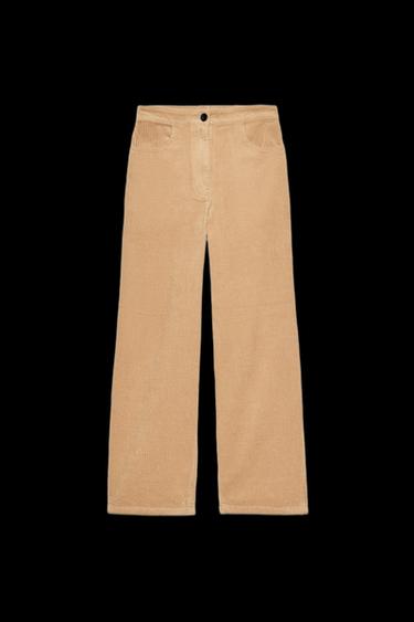 PANTALÓN PANA WIDE LEG ZW COLLECTION - Tostado de Zara