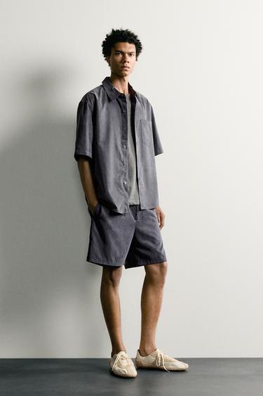 BERMUDA FLUIDA RELAXED FIT - Marino de Zara