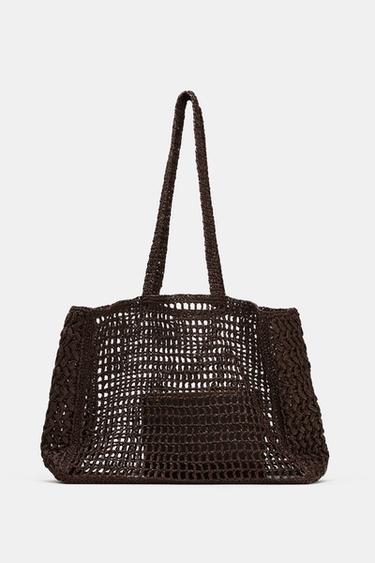 GROSSER SHOPPER IN FLECHTOPTIK - Braun von Zara