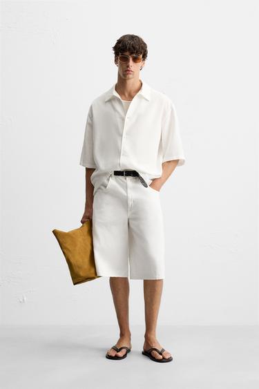 Zara RELAXED FIT FLUID SHIRT - White