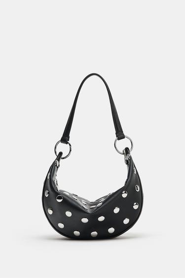 BOLSO MULTIPOSICIÓN TACHAS - Negro de Zara