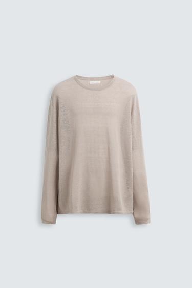 JERSEY 100% LINO - Beige de Zara