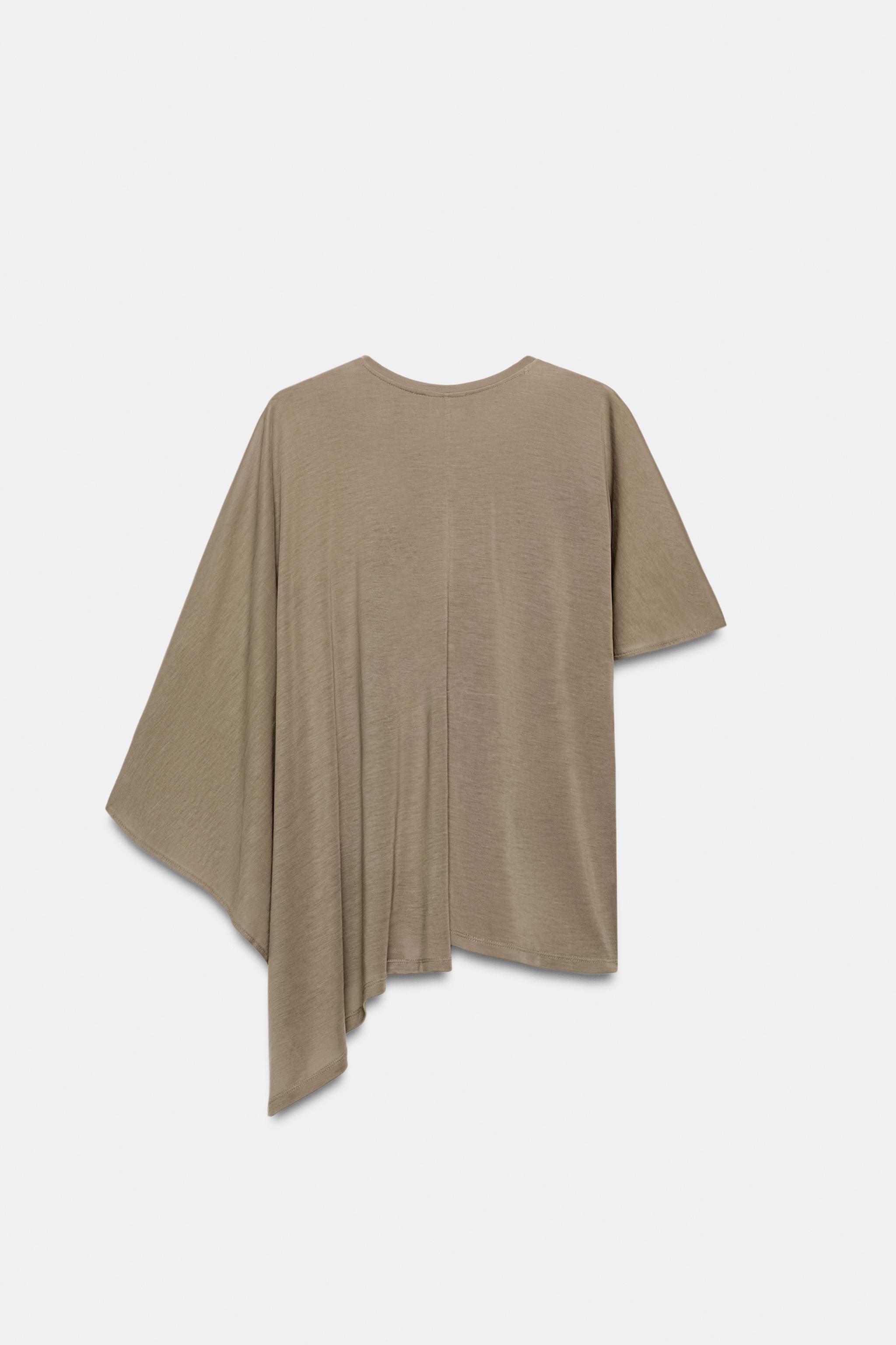 Женские топы Zara ASYMMETRIC CAPE TOP — фото 6