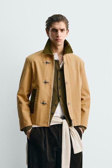FIREMAN CLASP JACKET WITH CONTRAST COLLAR - Mustard by Zara