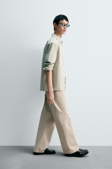 Zara 寬鬆版型牛仔褲 - 沙色
