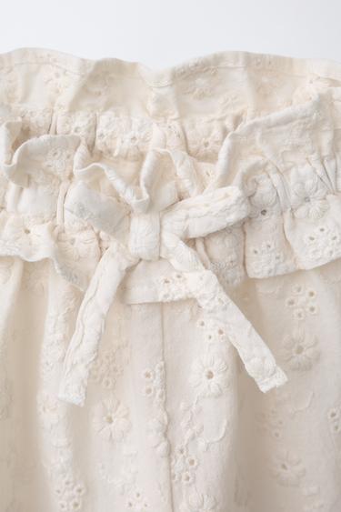 EMBROIDERED JOGGERS - Ecru by Zara - Image 2