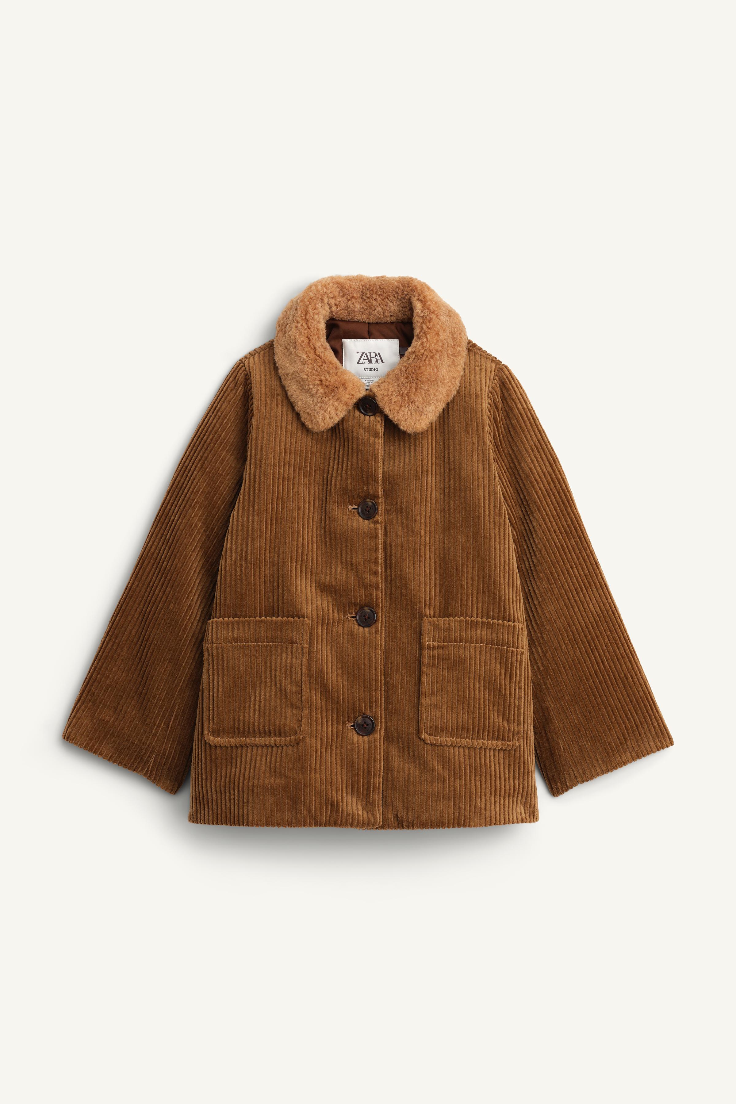LIMITED EDITION CORDUROY COAT WITH FAUX FUR COLLAR