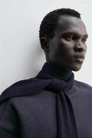 Zara 寬鬆版雙面針織運動衫 - 深藍色