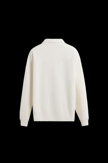 BASIC-SWEATSHIRT MIT STEHKRAGEN UND REISSVERSCHLUSS - Cremefarben von Zara