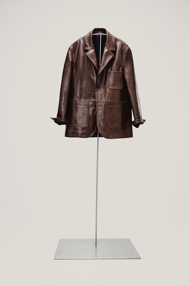 BLAZER RELAXED FIT PIEL - Coñac de Zara
