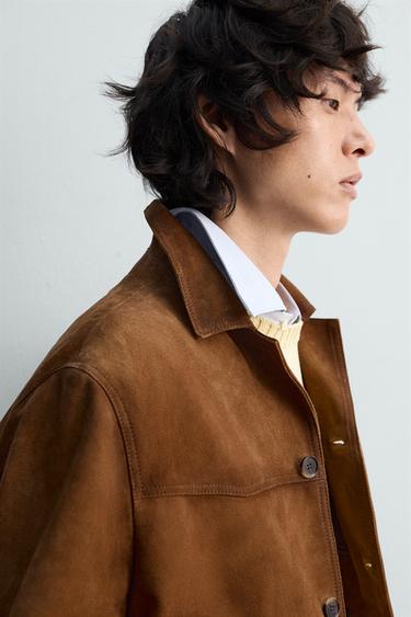 RELAXED FIT SUEDE LEATHER JACKET - Brandy by Zara - Image 5