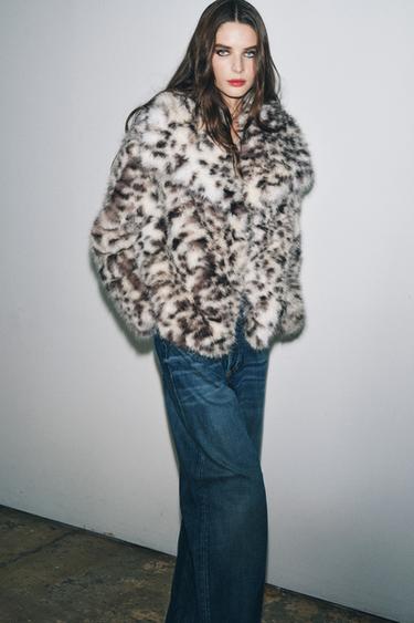 VESTE EFFET FOURRURE IMPRIMÉ ANIMAL ZW COLLECTION - Leopard de Zara - Image 0