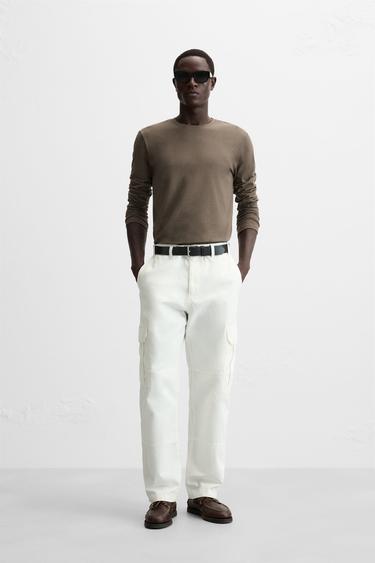 БАЗОВАЯ ФУТБОЛКА SLIM FIT — СЕРОВАТО-КОРИЧНЕВЫЙ от Zara — изображение 0