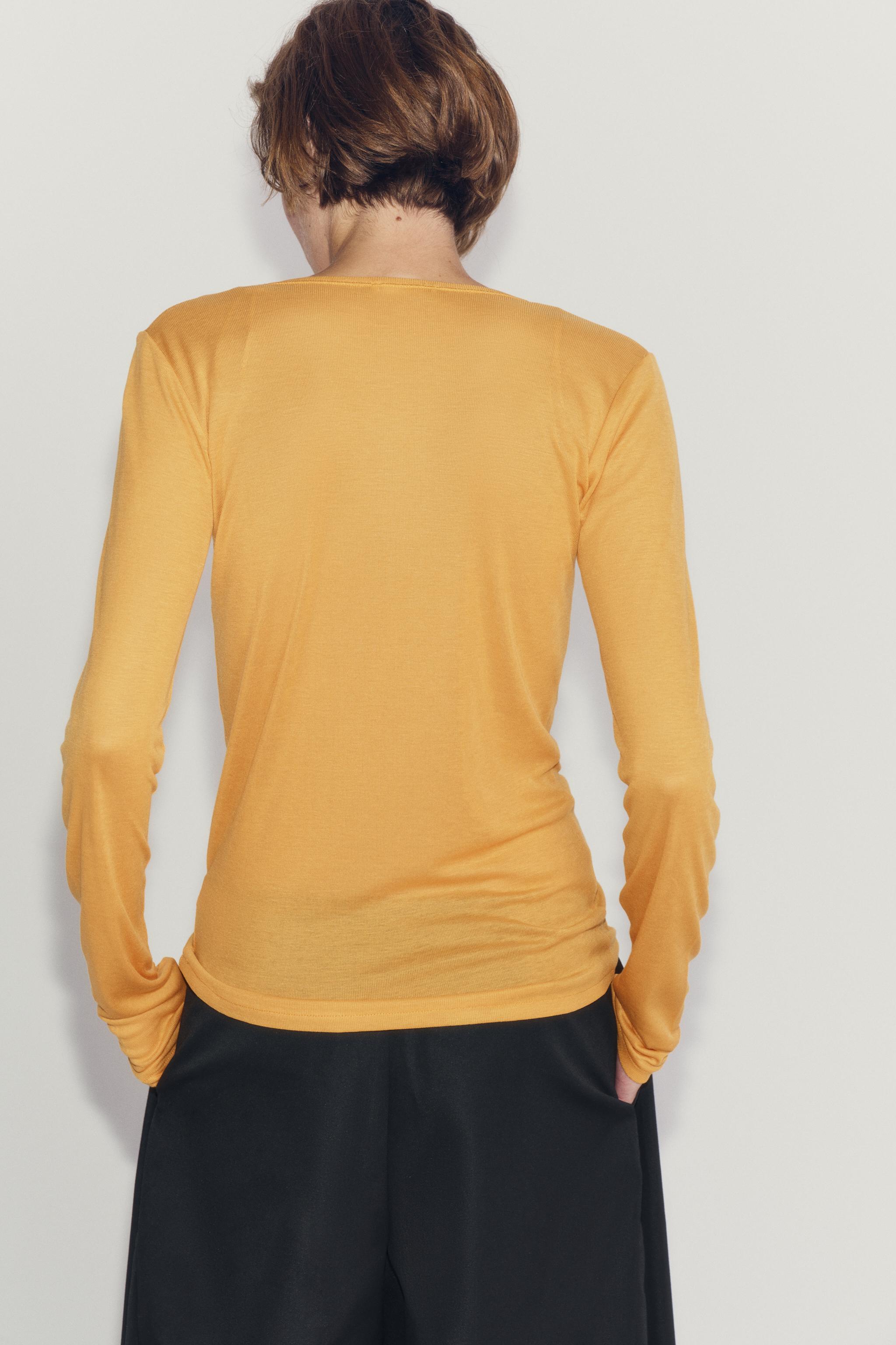 Zara BİSİKLET YAKA T-SHIRT görsel 3