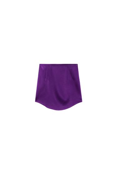 SATIN-FINISH MINI SKIRT