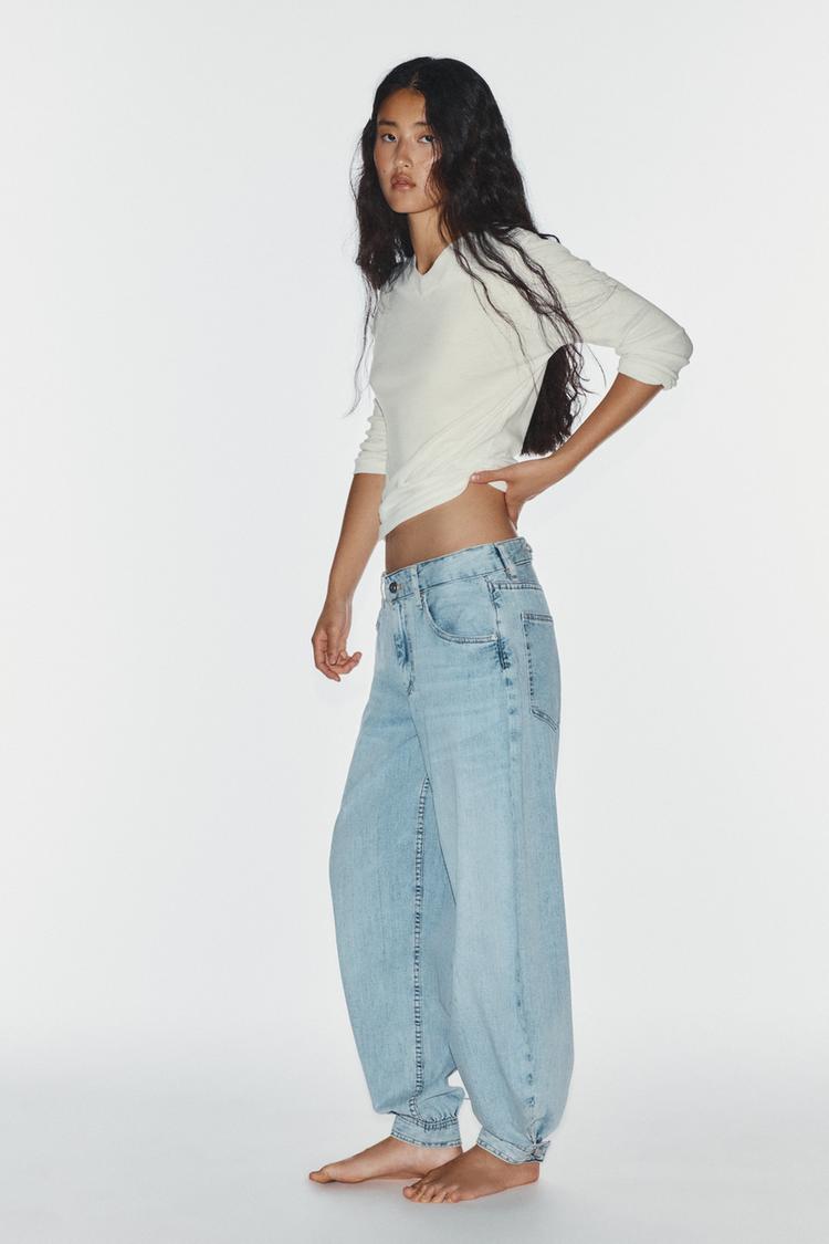 Jeans globo de tiro medio TRF 4