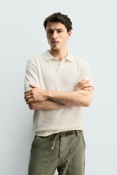 REGULAR FIT PIQUÉ POLO SHIRT - Ecru by Zara
