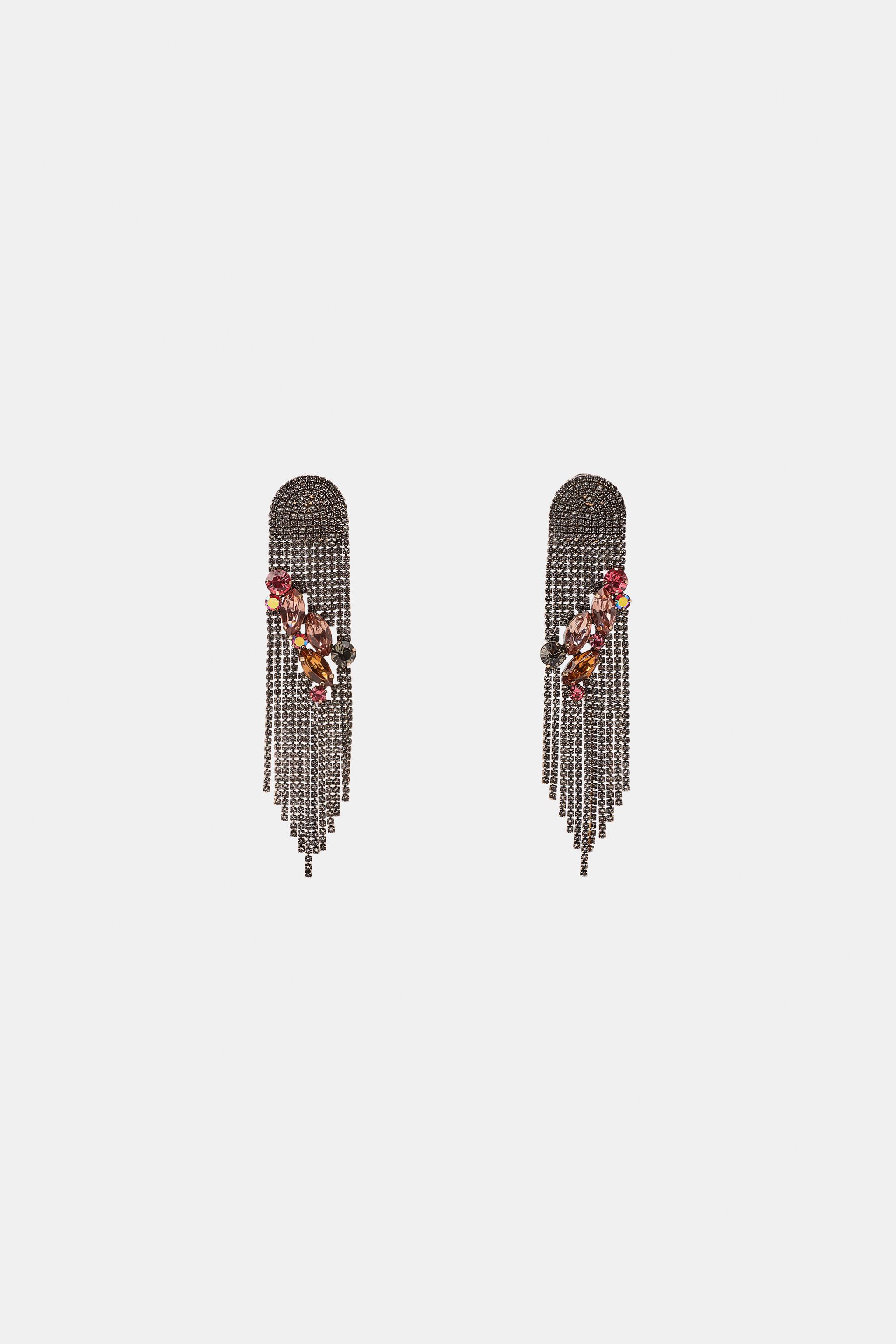 RHINESTONE FRINGE EARRINGS