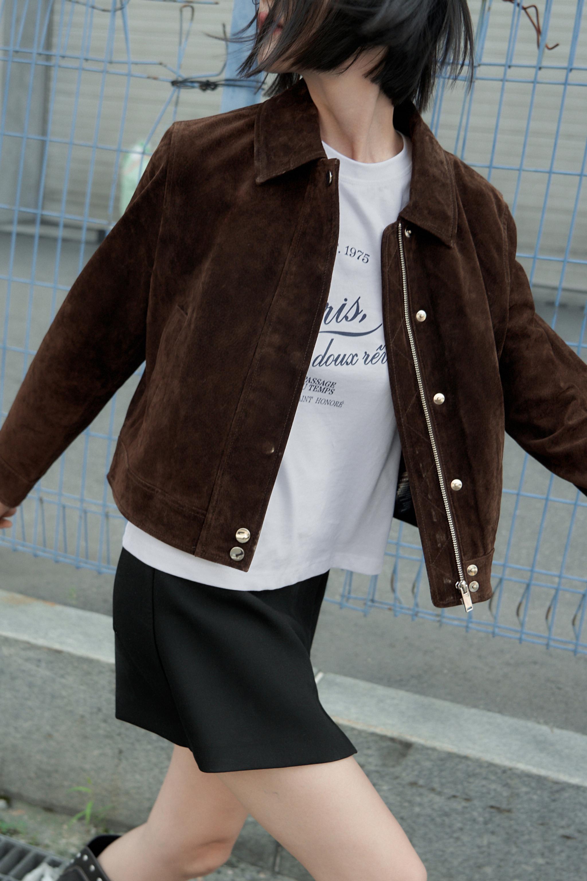 美品　ZARA レザーブルゾン　ボア　ライナー付　本革　ブラウン 1834157240.jpg?1677628997