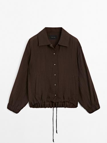 Zara Flowing bomber jacket - Brown - Image 0