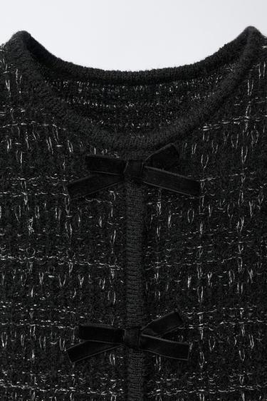 VESTIDO PUNTO BRILLOS LACITOS VELVET - Negro de Zara