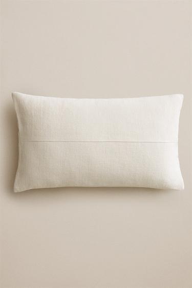 STITCHING THROW PILLOW COVER — Ecru 1