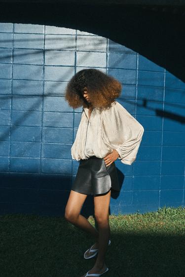 SHORTS PIEL ZW COLLECTION LIMITED EDITON - Negro de Zara