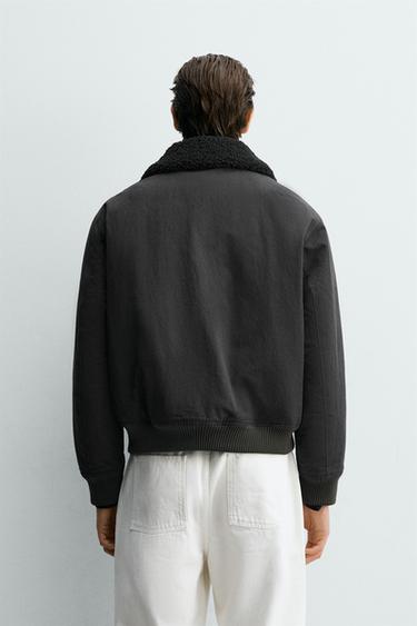 CONTRAST BOMBER JACKET - Anthracite Grey by Zara - Image 2
