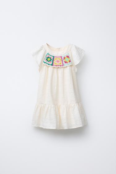 100% LINEN DRESS WITH RUFFLES