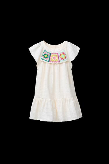 CROCHET BIB FRONT DRESS - Oyster-white by Zara - Image 0