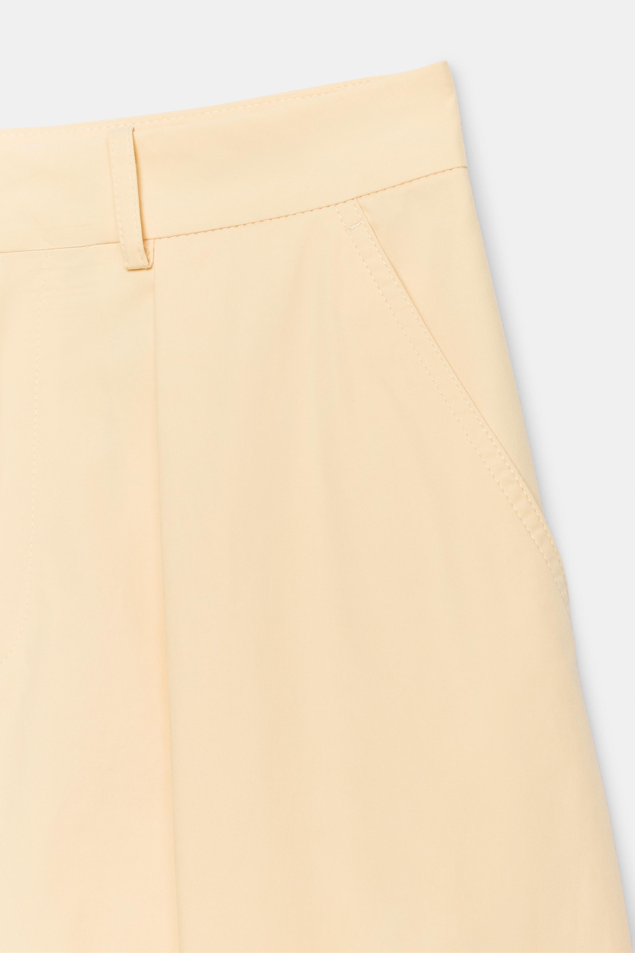 ZW COLLECTION PLEATED BERMUDA SHORTS - Butter | ZARA Canada