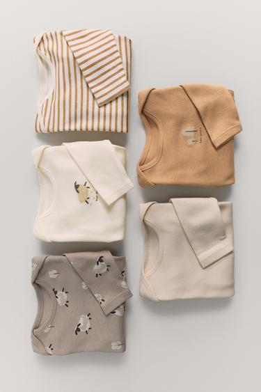 PACK CINCO BODIES OVEJAS - Multicolor de Zara